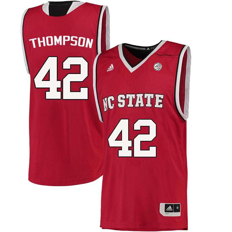 Men NC State Wolfpack #42 Tucker Thompson College Basketball Jerseys-Red - Click Image to Close